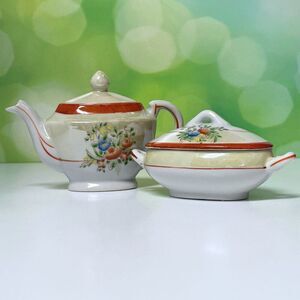 Vintage Lusterware Child’s Teapot & Casserole Dish – 1940s/1950s – Made in Japan